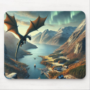 Tapis De Souris Dragon's Journey - Epic Fantasy Landscape
