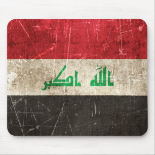 Tapis De Souris Drapeau âgé et rayé de cru de l'Irak