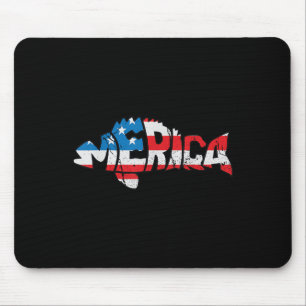 Tapis De Souris Drapeau Américain Amateurs de pêche Pêcheur Funny
