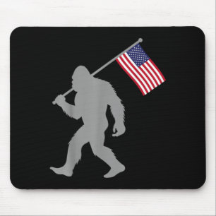 Tapis De Souris Drapeau Américain Bigfoot Rouge Blanc Bleu Patriot