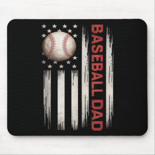 Tapis De Souris Drapeau américain de baseball papa Fête des pères 