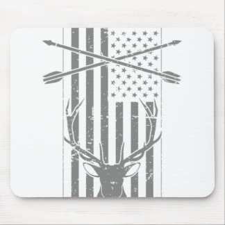 Tapis De Souris Drapeau américain de chasseur - chasse de cerfs