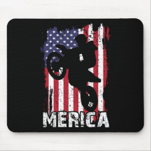 Tapis De Souris Drapeau américain de moto Merica Motocross 4 juill