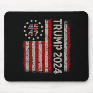 Tapis De Souris Drapeau américain de Trump 2024 (à l'arrière)