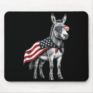Tapis De Souris Drapeau américain du 4 juillet animal de ferme pat