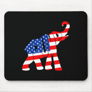 Tapis De Souris Drapeau américain éléphant Trump pour femmes homme