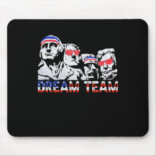 Tapis De Souris Drapeau américain Équipe de rêve Drôle Patriotique