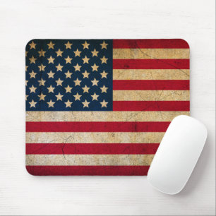 Tapis de souris drapeau américain grunge vintage