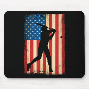 Tapis De Souris Drapeau Américain Patriotique De Baseball Lover 4è