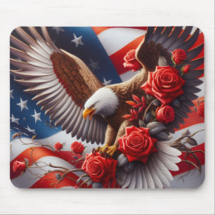 Tapis De Souris Drapeau américain patriotique et aigle