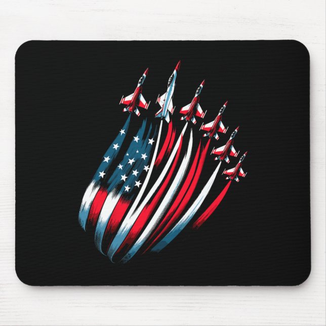 Tapis De Souris Drapeau américain patriotique Jets Boys 4 juillet (Devant)