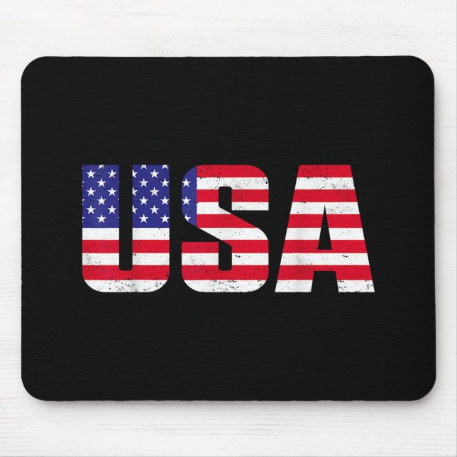 Tapis De Souris Drapeau Américain Patriotique Pour Hommes Femmes E (Devant)