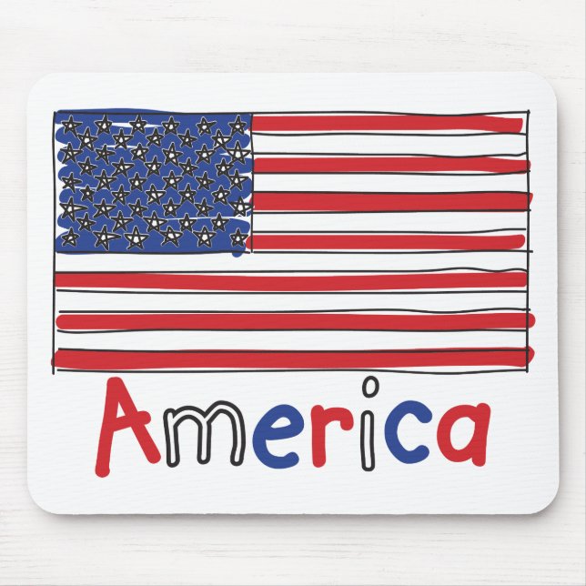 Tapis De Souris Drapeau américain pour enfants (Devant)