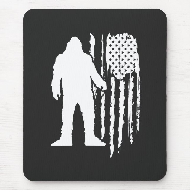 Tapis De Souris Drapeau américain Sasquatch Bigfoot (Devant)