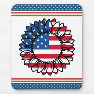 Tapis De Souris Drapeau américain Tournesol-32222