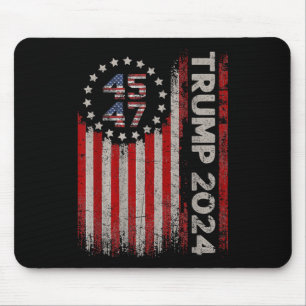 Tapis De Souris Drapeau américain Trump 2025 45