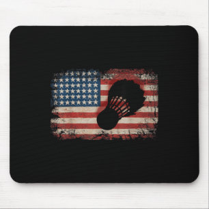 Tapis De Souris Drapeau Américain Volant Badminton Art Sports