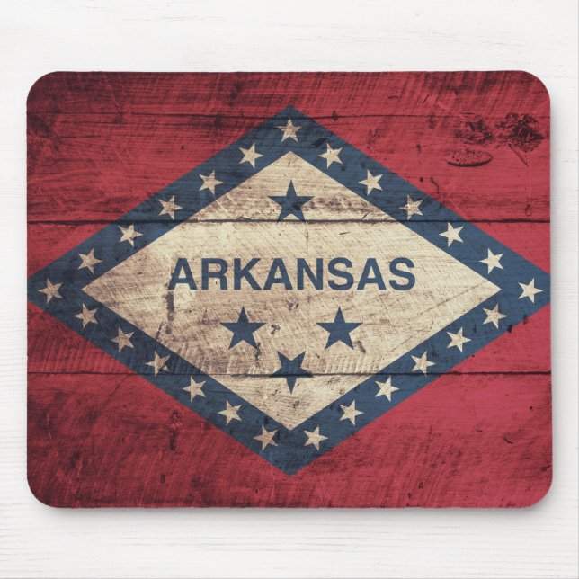 Tapis De Souris Drapeau Arkansas en bois (Devant)