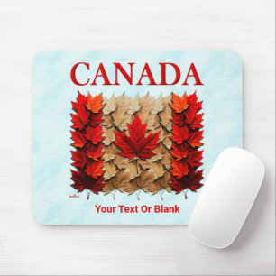 Tapis De Souris Drapeau canadien de la feuille d'érable d'automne