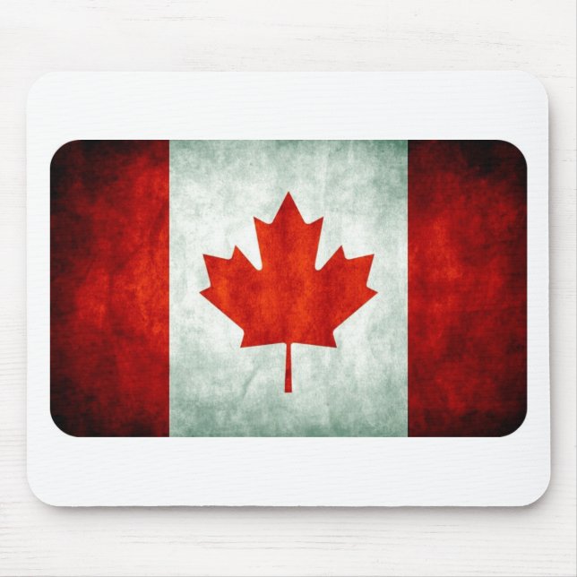 Tapis De Souris Drapeau canadien en détresse (Devant)