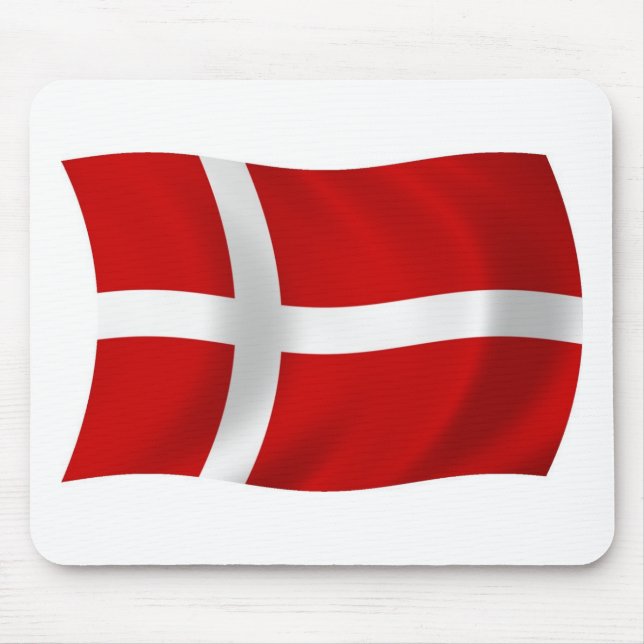 Tapis De Souris Drapeau danois Mousepad (Devant)