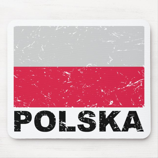 Tapis De Souris Drapeau de cru de la Pologne (Devant)