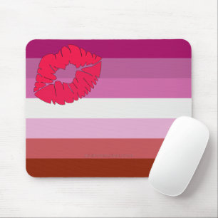 Tapis De Souris Drapeau de fierté lesbienne au rouge à lèvres Slip