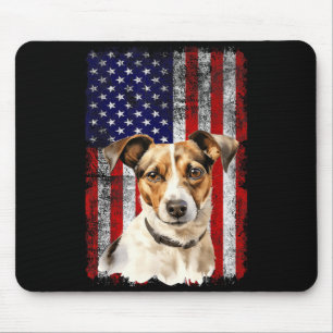 Tapis De Souris Drapeau de la fête du 4 juillet pour amoureux de J