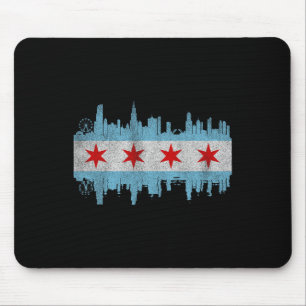 Tapis De Souris Drapeau de la skyline de la ville de Chicago - Vin