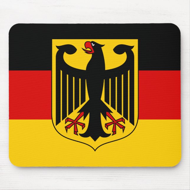 Tapis De Souris Drapeau de l'Allemagne avec la crête (Devant)