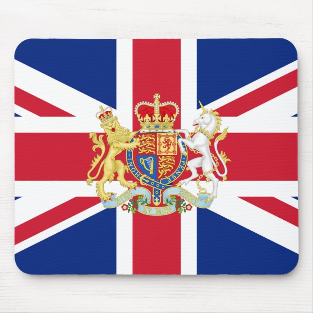 Tapis De Souris Drapeau de l'Union du jubilé de diamant et crête r (Devant)