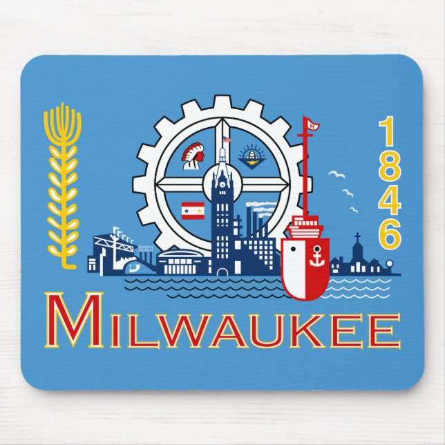 Tapis De Souris Drapeau de Milwaukee, le Wisconsin (Devant)