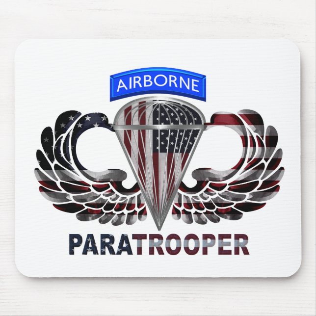 Tapis De Souris Drapeau de parachutiste américain conçu sur mesure (Devant)