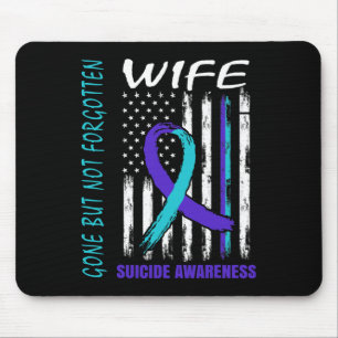 Tapis De Souris Drapeau De Sensibilisation Au Suicide D'Une Femme,