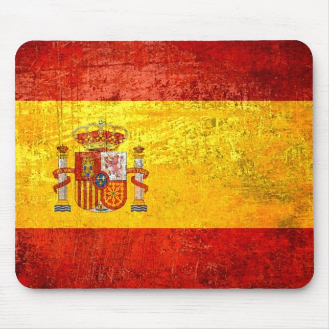 Tapis De Souris Drapeau des drapeaux de pays grunges de l'Espagne (Devant)