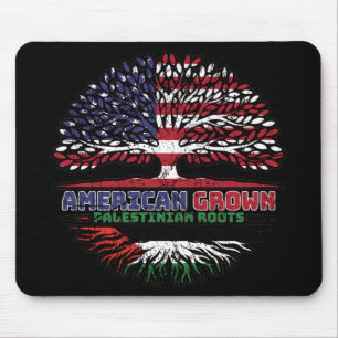 Tapis De Souris Drapeau des racines d'arbre Palestine-Amérique