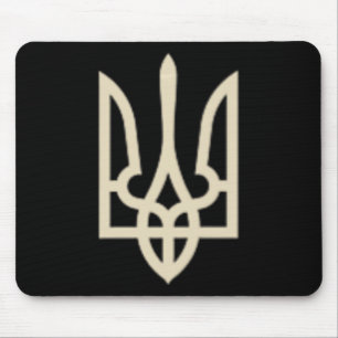Tapis De Souris Drapeau du blason ukrainien tridenté d'Ukraine