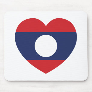 Tapis De Souris Drapeau du coeur laotien