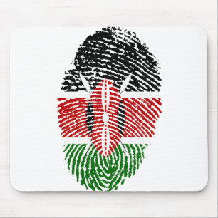 Tapis De Souris Drapeau du Kenya Empreinte Identité du pays
