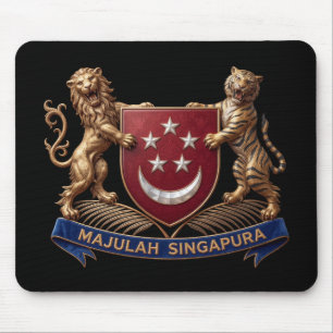 Tapis De Souris drapeau du pays singapour symbole emblème blason a