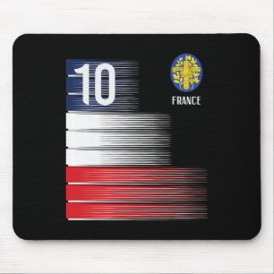 Tapis De Souris Drapeau France Numéro 10 Football Français Hommes