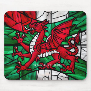 Tapis De Souris Drapeau gallois avec Dragon rouge