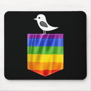 Tapis De Souris Drapeau gay pride Petit Oiseau Lgbt Résiste Fierté