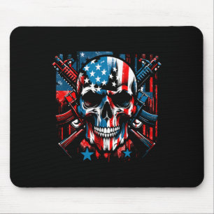 Tapis De Souris Drapeau Halloween Patriotique Squelette Américain 