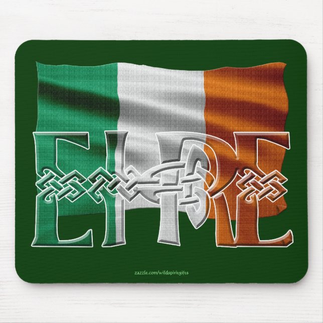 Tapis De Souris Drapeau irlandais Celtic Knot EIRE Mousepad (Devant)