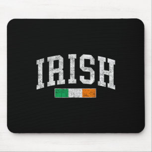 Tapis De Souris Drapeau Irlandais Vintage St Patricks Day Rétro Ir