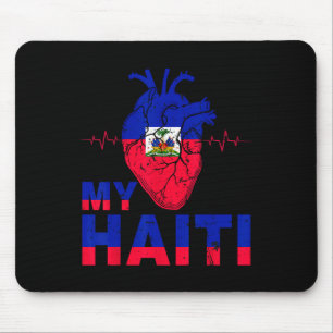Tapis De Souris Drapeau Jour Haïtien Amour Vintage Coeur Haïti Pat