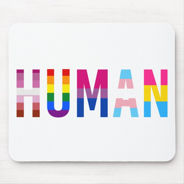 Tapis De Souris Drapeau LGBT HUMAN Mois Gay pride Transgenre (Devant)