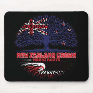 Tapis De Souris Drapeau Maori Nouvelle-Zélande des racines d'arbre