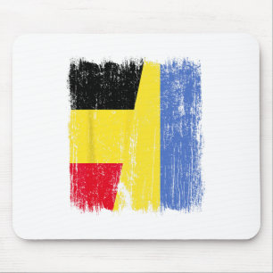 Tapis De Souris Drapeau moitié Belgique Ukraine Patrimoine belgo-u